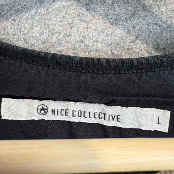 Nice Collective Henley Long Sleeve Shirt Top Womens Large Striped Knit Lounge - Picture 5 of 13